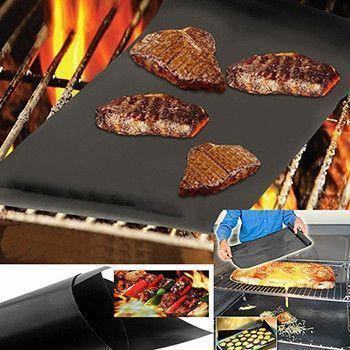 2 Piece Non-Stick Barbecue Grill Mats - No more messy grills!