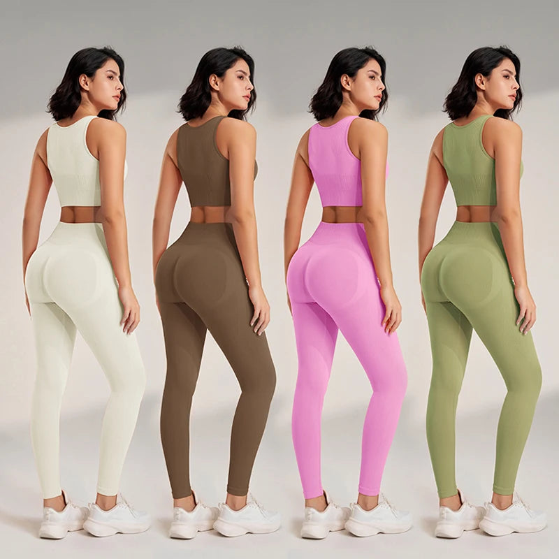 Conjunto de Yoga e ginásio:  legging de Cintura Alta Feminina e Top Fitness duas peças para te sentires elegante e atraente