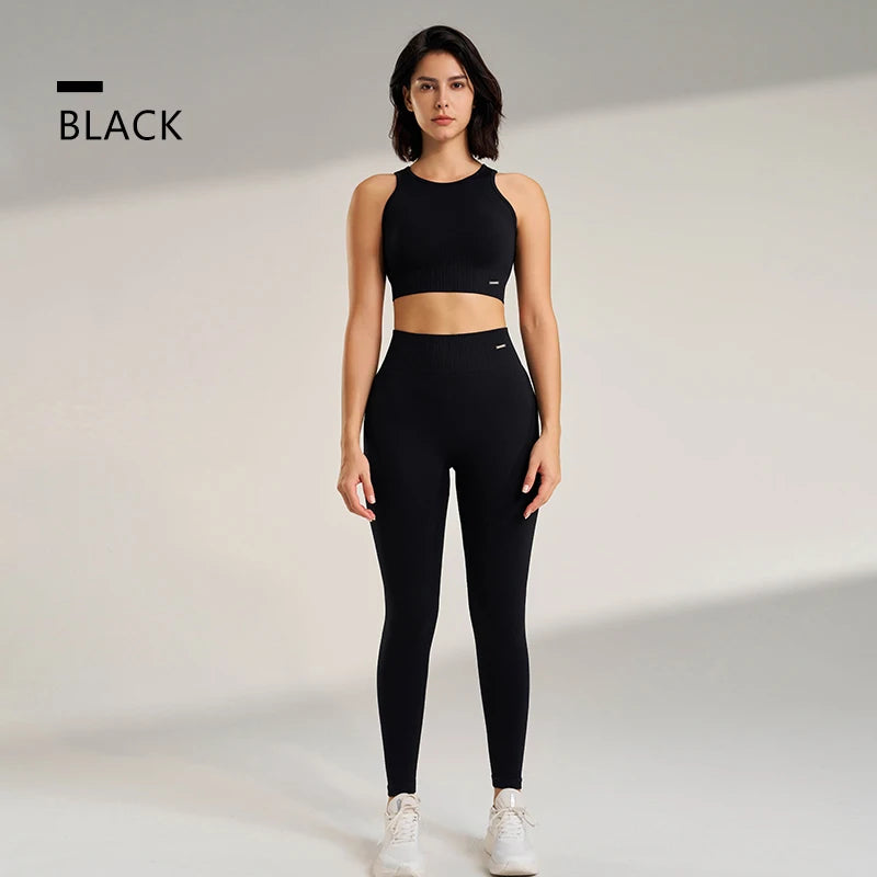 Conjunto de Yoga e ginásio:  legging de Cintura Alta Feminina e Top Fitness duas peças para te sentires elegante e atraente