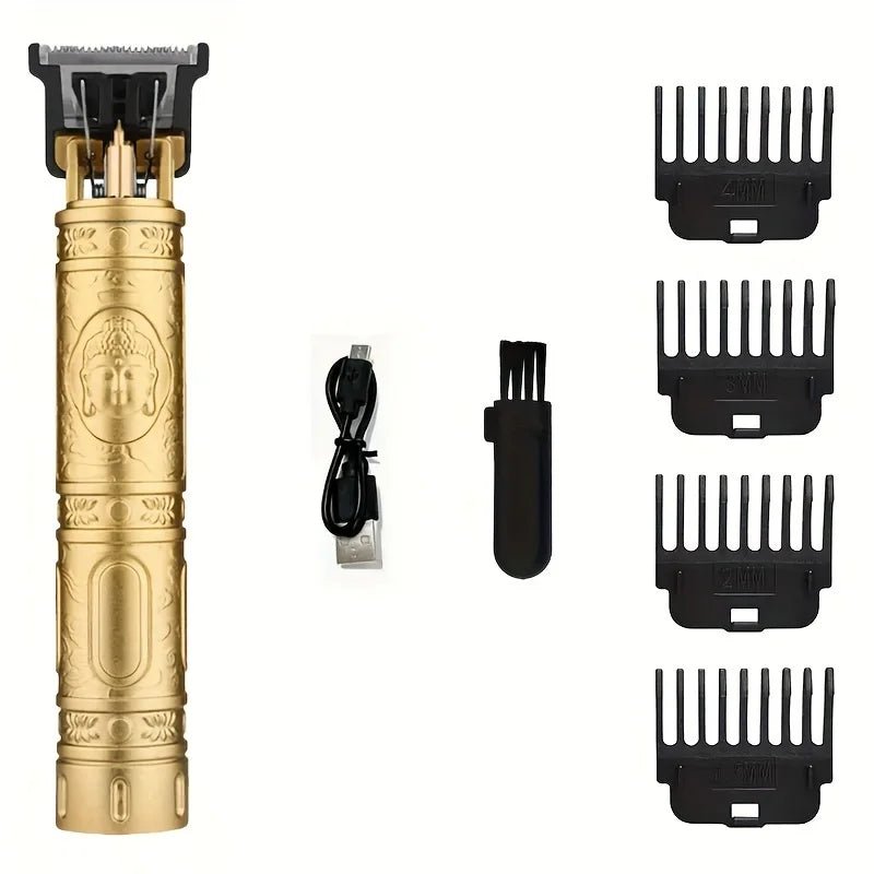 T9 LCD Electric Hairdresser Oil Shaving Head Electric Pusher Carving Electric Pusher Clipper Hair Precision Trimmer for Men Care