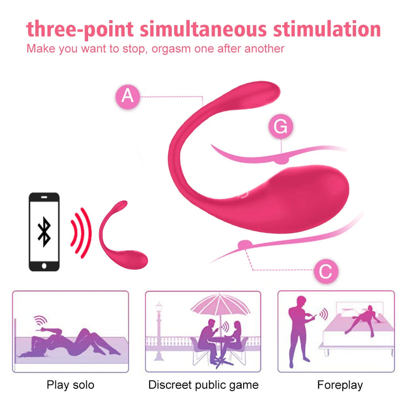 Wireless Bluetooth G Spot Vibrator for Women Dildo APP Remote Control Wear Vibrating Egg Clit Female Panties Sex Toys for Adults