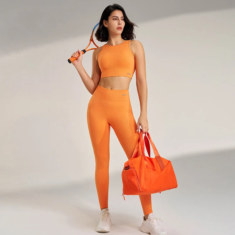 Conjunto de Yoga e ginásio:  legging de Cintura Alta Feminina e Top Fitness duas peças para te sentires elegante e atraente