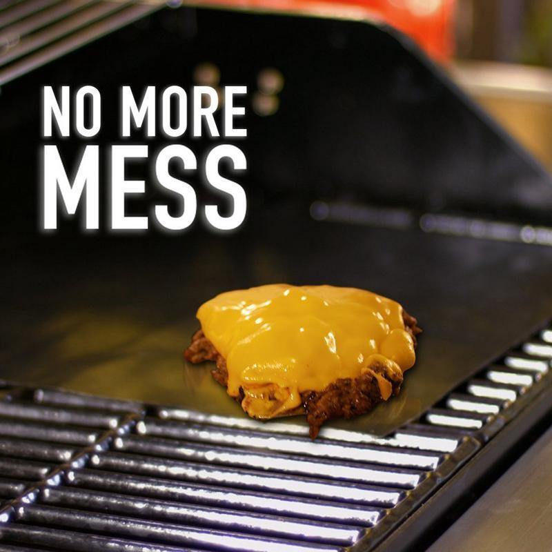 2 Piece Non-Stick Barbecue Grill Mats - No more messy grills!