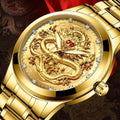 Relógio Dragon Luxury Oriental relógio 007 AmploTech Todo Gold 