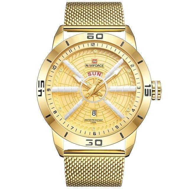 Relógio Luxury Naviforce Sport Masculino - Swiss Man relógio 026 AmploTech DOURADO 