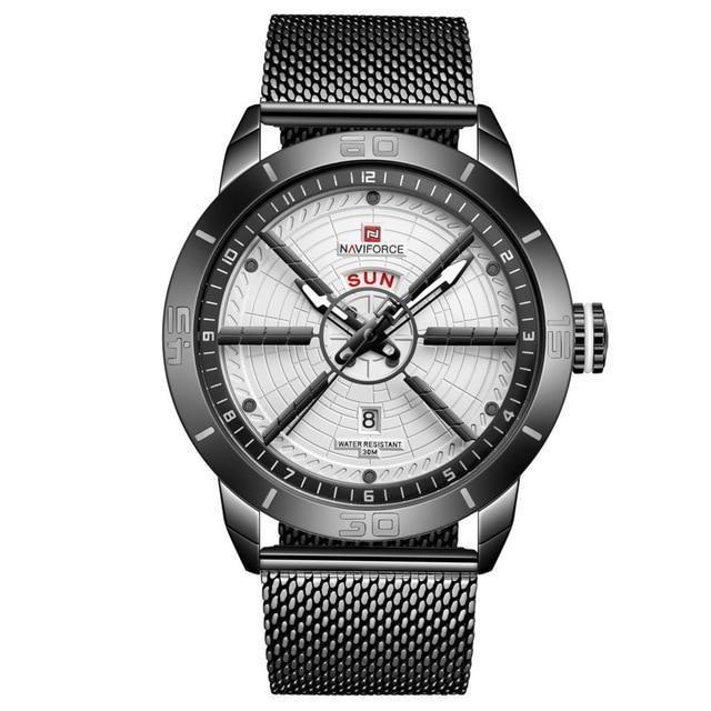 Relógio Luxury Naviforce Sport Masculino - Swiss Man relógio 026 AmploTech PRETO/BRANCO 