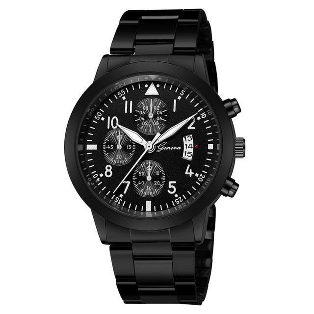 Relógio Masculino Geneva - Classic Watch relógio 021 AmploTech Preto/ Prata 