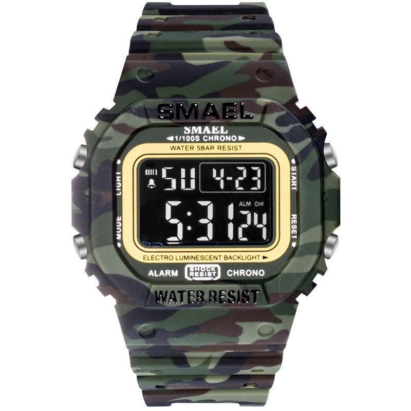 Relógio SMAEL Clássico 1801 - Classic Watich relógio 025 AmploTech Verde Camuflado 